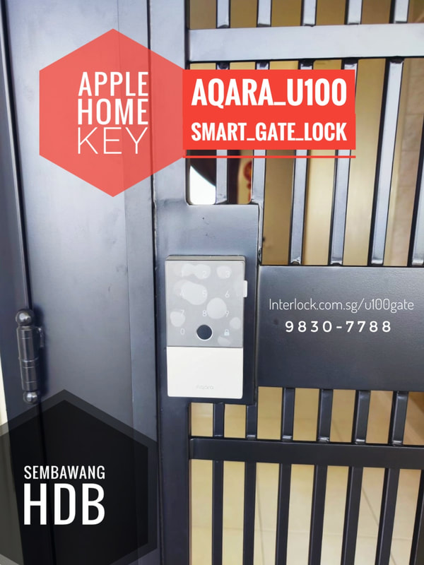 Apple Homekit Aqara U100 HDB metal gate by Interlock Singapore