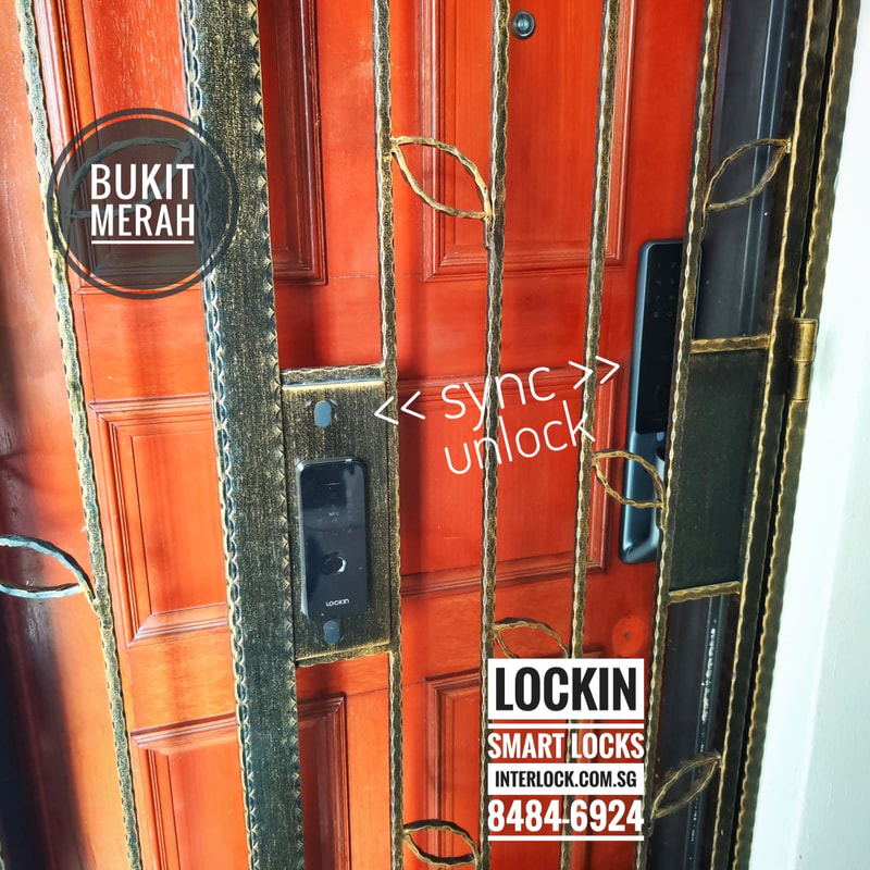 Lockin Model V Smart Gate Lock and SV40 at Bukit Merah HDB in Singapore Interlock