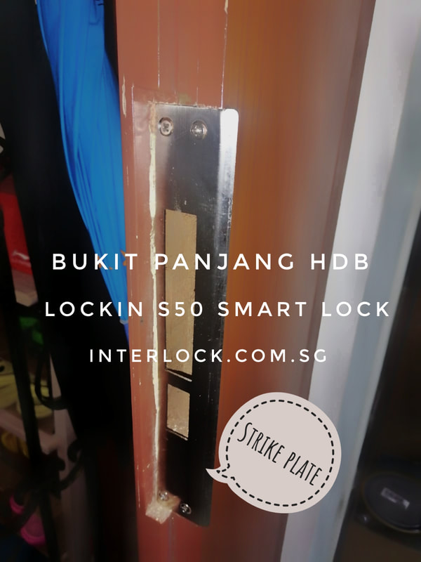 Lockin S50 Smart Lock at Bukit Panjang HDB strike plate