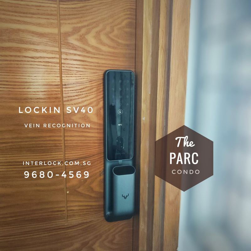 Lockin SV40 Finger Vein Recognition Smart Lock at The Parc condo in Singapore Interlock - front view
