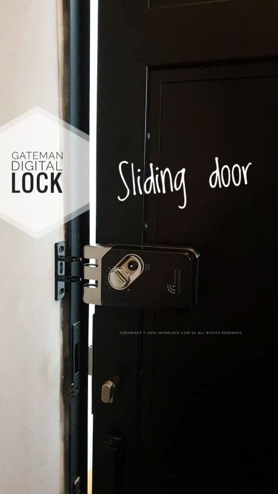 Digital smart lock for slide open or sliding wood door, slide open or sliding aluminium casement door. Interlock Singapore. Use Assa Abloy G-Swipe and or G-Touch.