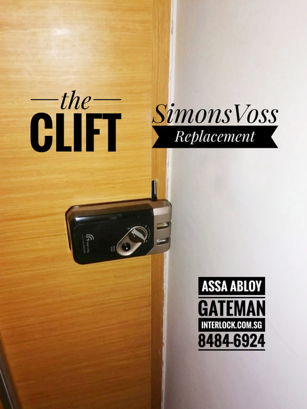 Not repair but replace Simonsvoss lock with Gateman G-Swipe at The Clift Condo - rear view
