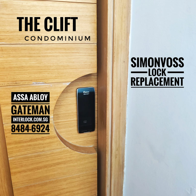 Not repair but replace Simonsvoss lock with Gateman G-Touch at The Clift Condo - front view
