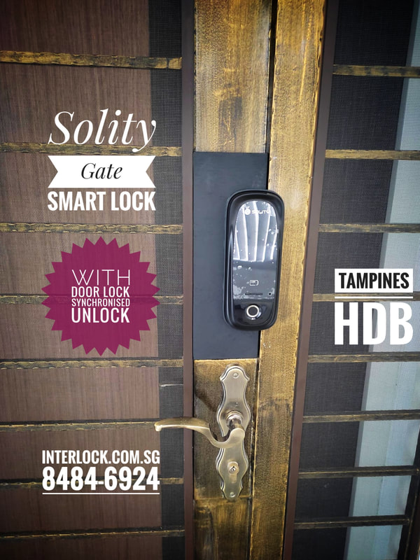 Solity Gate Smart Lock GD-65B at Tampines HDB gate in Singapore from Interlock Singapore - Authorised Reseller