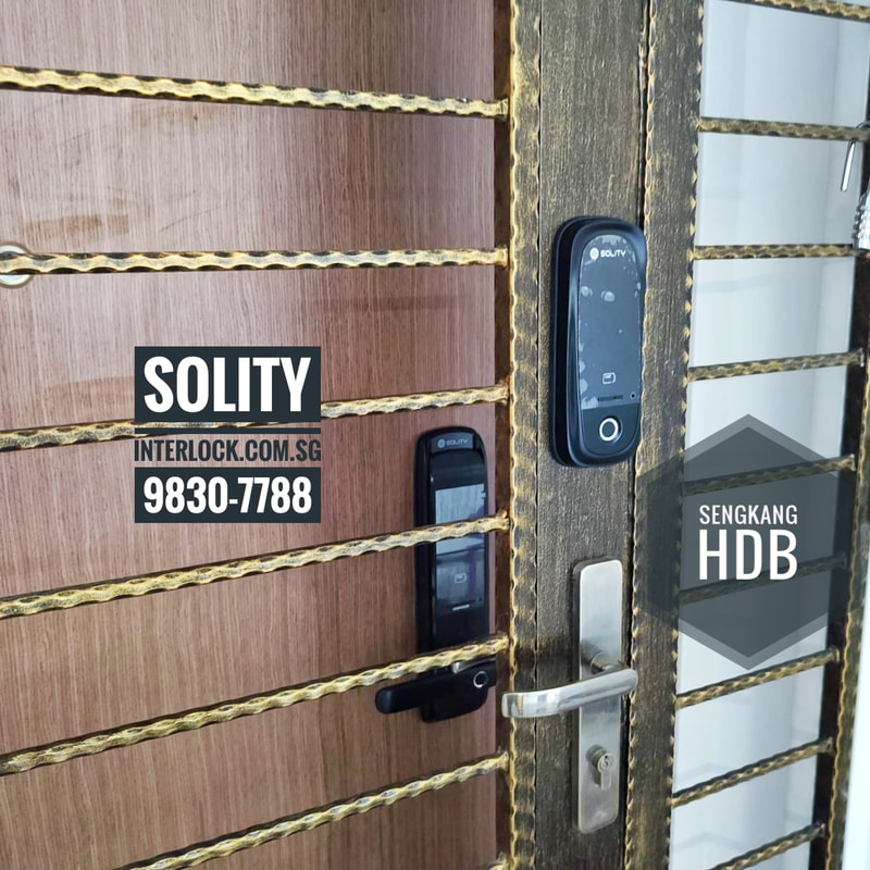Solity GM-6000 and GD-65B smart lock door gate bundle at Sengkang HDB Interlock Singapore 