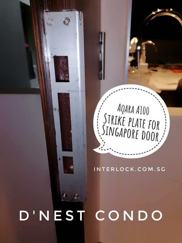 Aqara A100 replace repair Kaba EF680 at D'Nest condo in Singapore - strike plate view