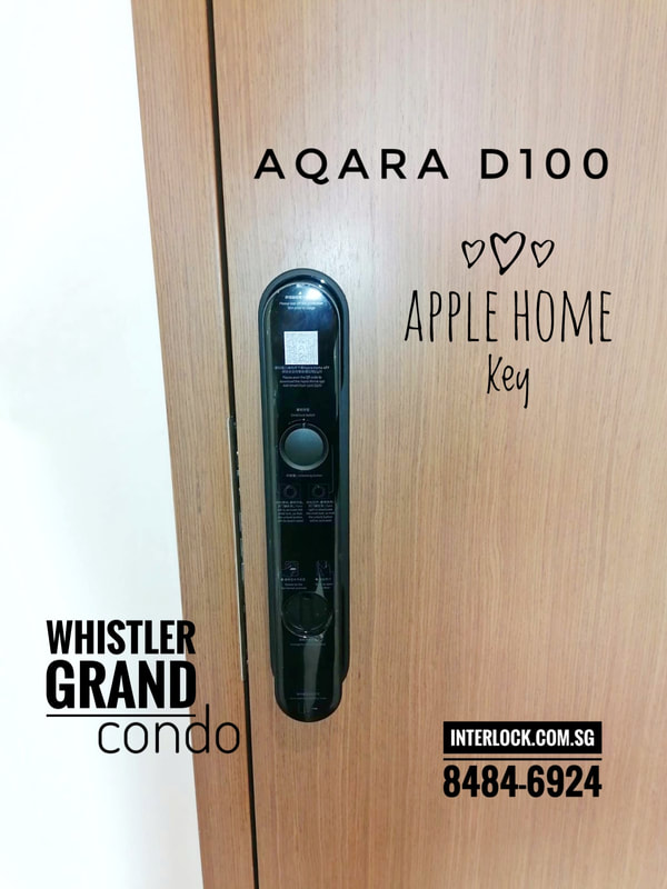Aqara D100 smart lock at Whistler Grand condo from Interlock Singapore rear view