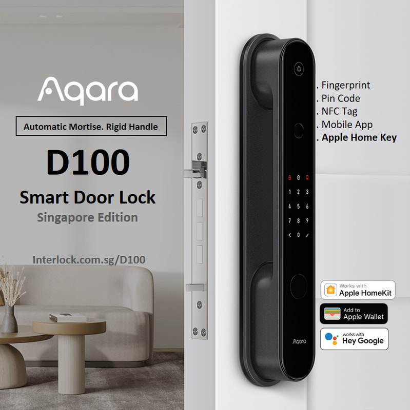 Aqara D100 Fingerprint Push Pull Handle Interlock Singapore