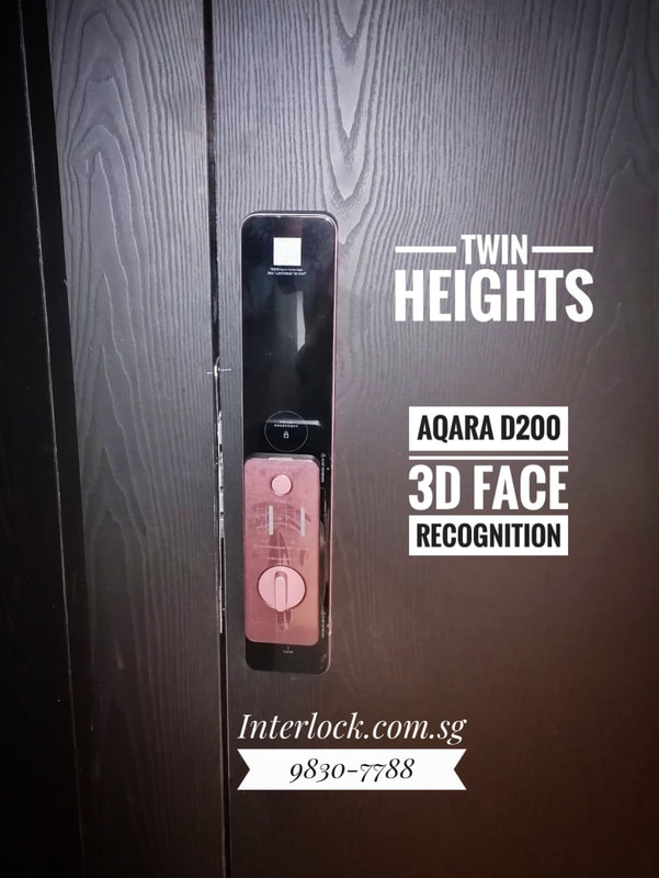 Aqara D200 3D Face Recognition Smart Lock at Twin Heights condo- rear view - Interlock Singapore