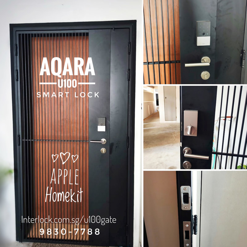 Aqara U100 HDB metal gate by Interlock Singapore