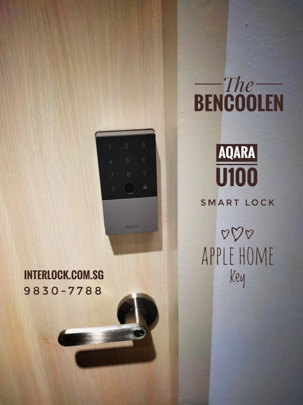 Aqara U100 Smart Deadbolt at The Bencoolen condo Front View - Interlock Singapore