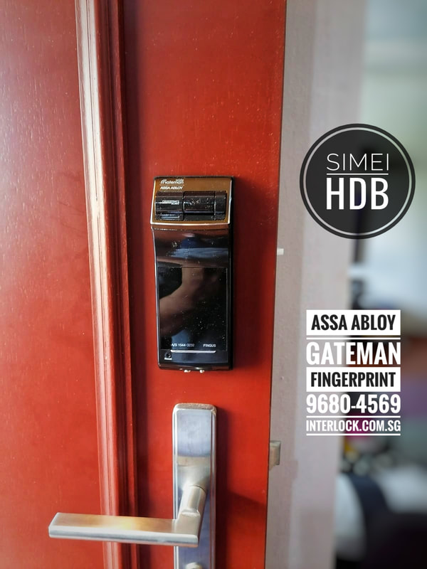 Assa Abloy Gateman Fingus digital lock at Simei HDB door front