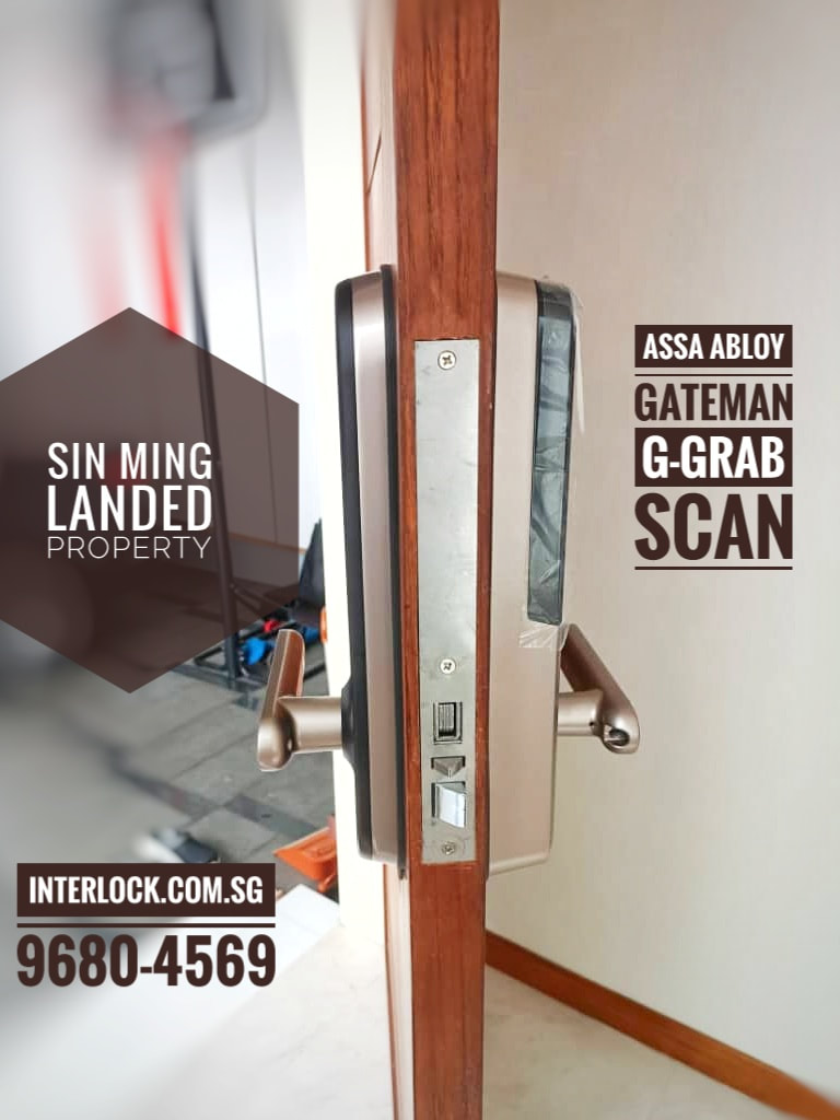 Assa Abloy Gateman G-Grab Scan smart lock at Sin Ming Landed property side view