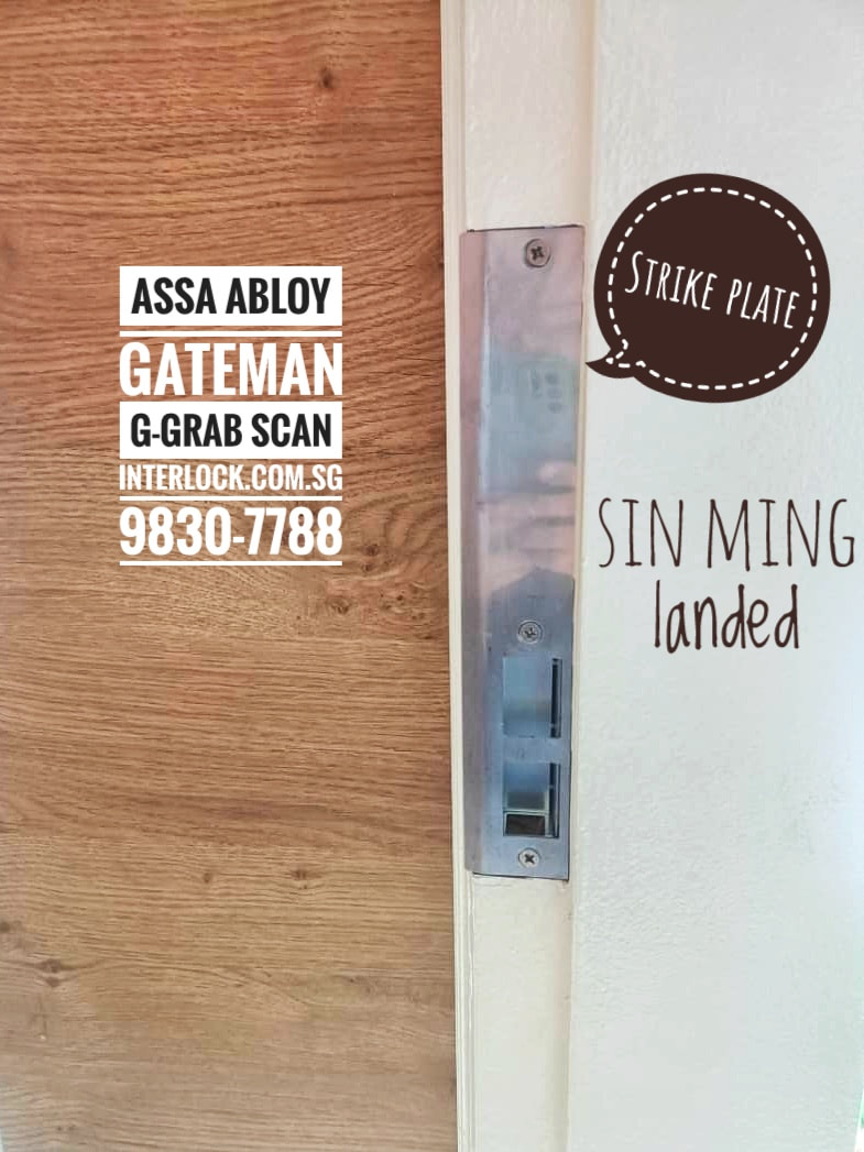 Assa Abloy Gateman G-Grab Scan smart lock at Sin Ming Landed property strike plate