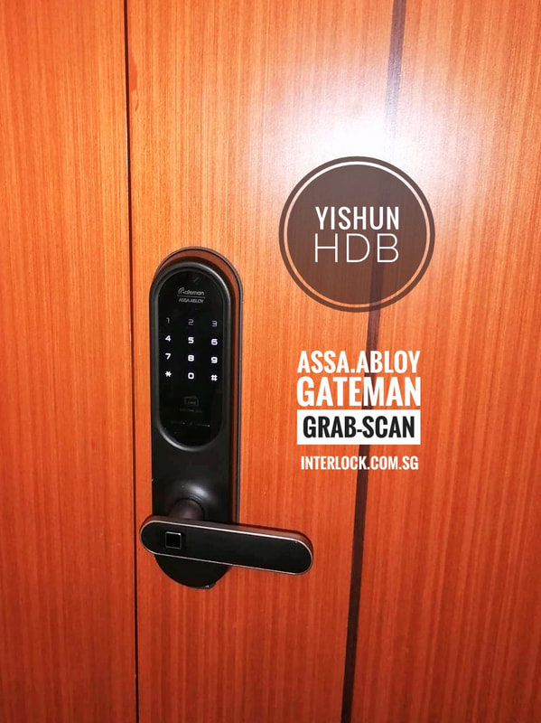 Assa Abloy Gateman Grab-Scan on Yishun HDB Door in Singapore