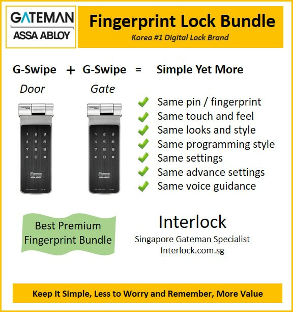 Singapore Assa Abloy Gateman Door and Gate Digital Lock Premium Rim Lock Bundle 2 