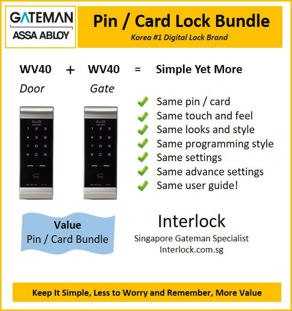Singapore Assa Abloy Gateman Door and Gate Digital Lock Premium Rim Lock Bundle 4 