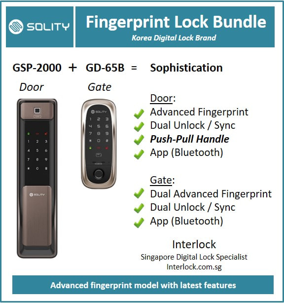 Solity Door and Gate Digital Lock Bundles for GM-6000BKF and GD-65B