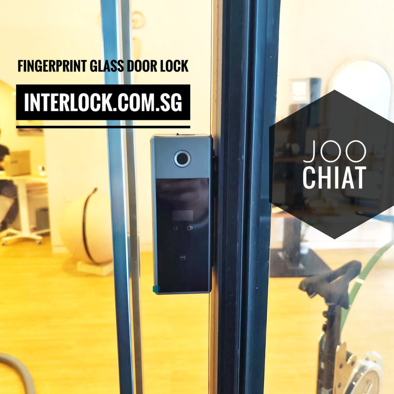 Fingerprint Glass Door Smart Lock ILG-01 with key Joo Chiat from interlock Singapore