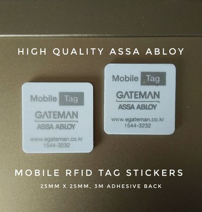High quality Assa Abloy Gateman Mobile RFID tag stickers - works on all Gateman RFID lock models - and also Samsung lock