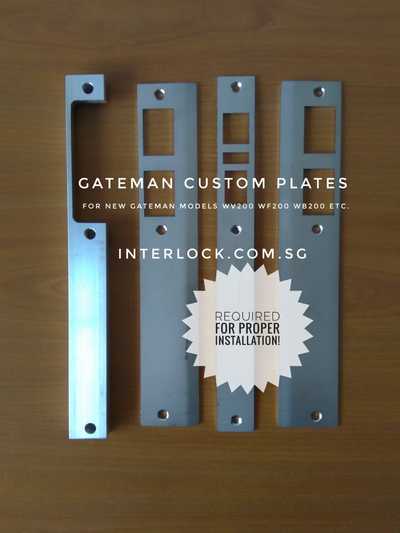 Gateman WV200 faceplate, strike plate and rebate adapter for left and right opening doors
