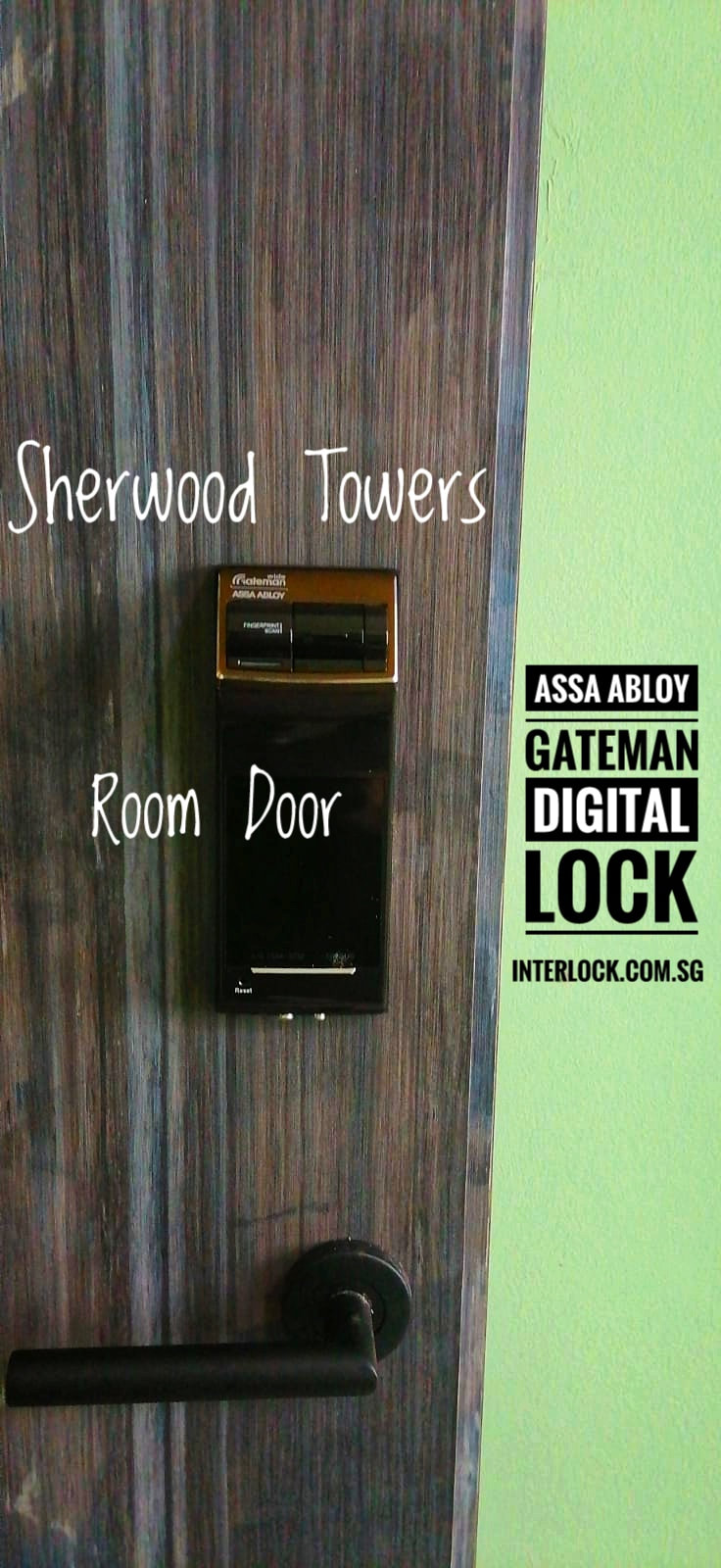 Assa Abloy Gateman Fingus digital lock at Sherwood Towers Front of the door