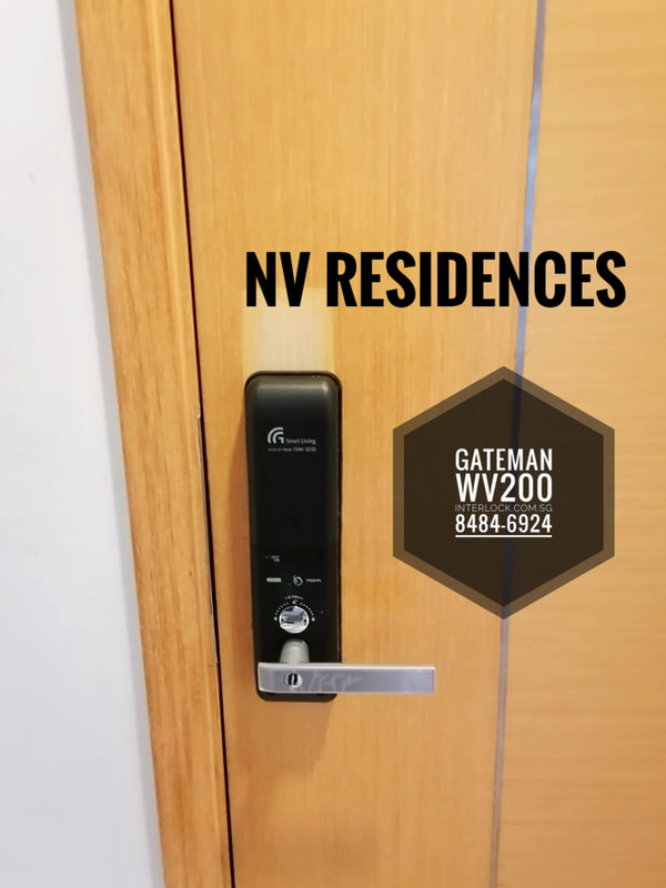 Kaba EF680 Repair Replaced by Assa Abloy  Gateman WV200 at NV Residences condo in Singapore rear view