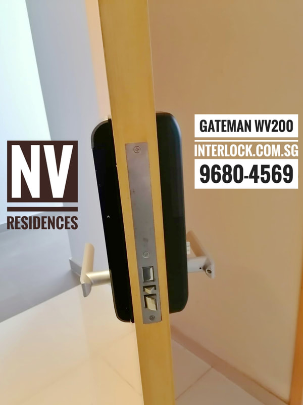 Kaba EF680 Repair Replaced by Assa Abloy  Gateman WV200 at NV Residences condo in Singapore side view