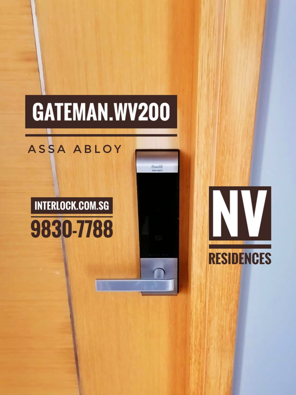 Kaba EF680 Repair Replaced by Assa Abloy  Gateman WV200 at NV Residences condo in Singapore front view