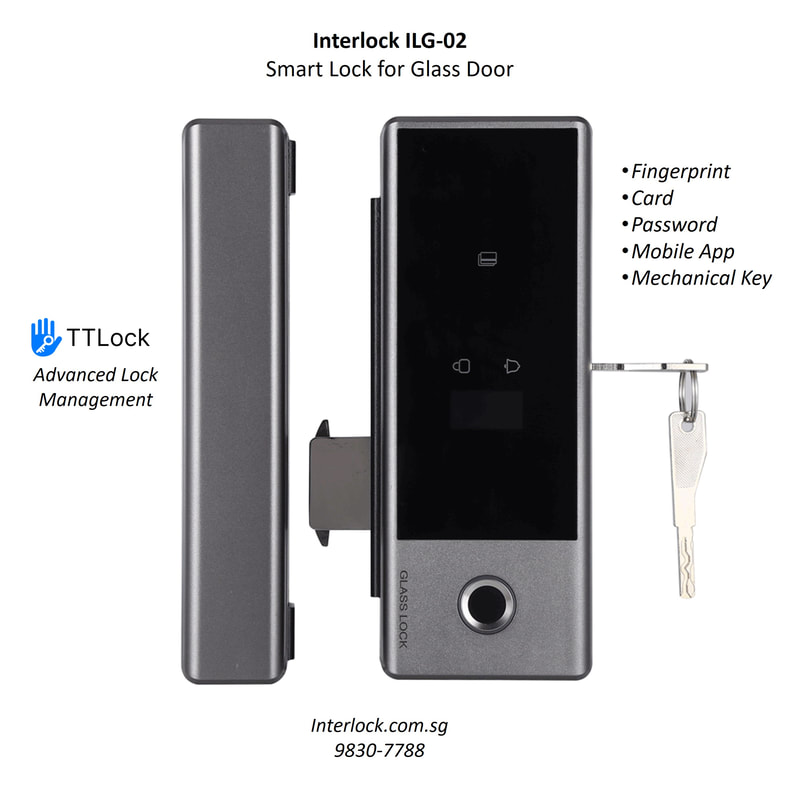 Interlock Singapore ILG-02 Smart Lock for Glass Door with advanced lock management system