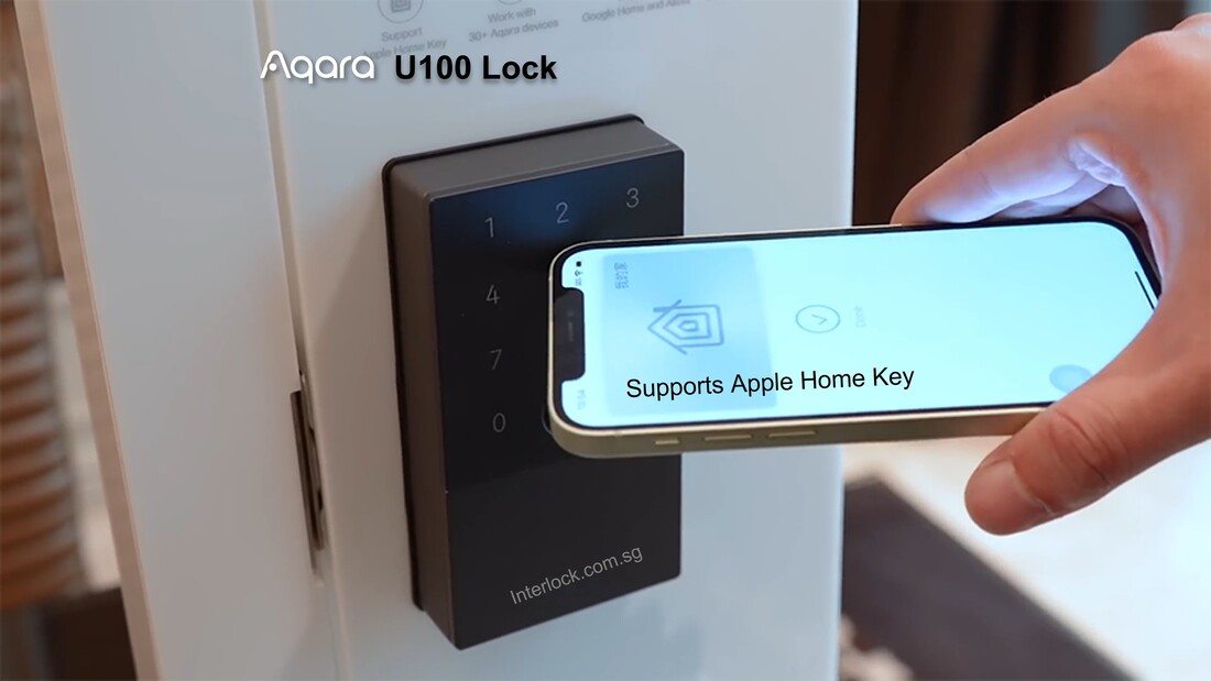 Interlock Singapore Aqara U100 Smart Deadbolt Lock supports Apple Home Key