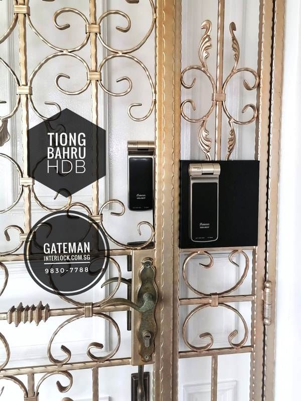 Interlock Singapore Gateman digital lock bundle for door and gate at Tiong Bahru HDB