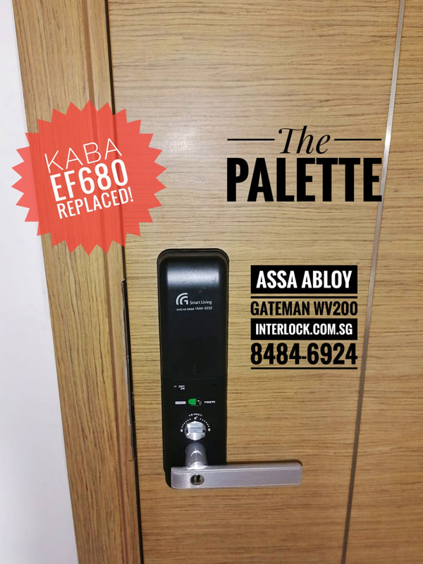Kaba EF680 Repair Replaced by Assa Abloy  Gateman WV200 at The Palette condo in Singapore Rear view