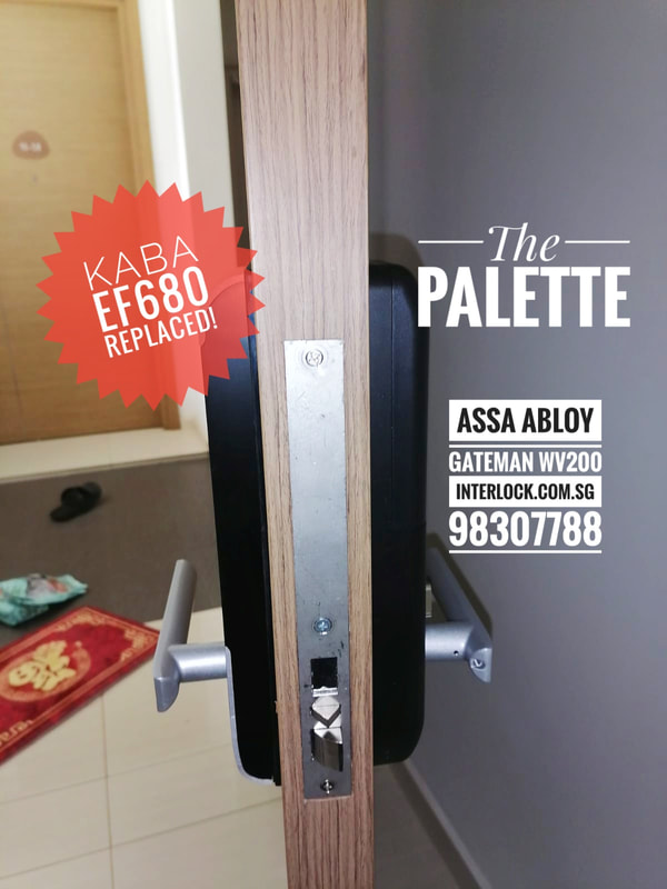 Kaba EF680 Repair Replaced by Assa Abloy  Gateman WV200 at The Palette condo in Singapore Side view