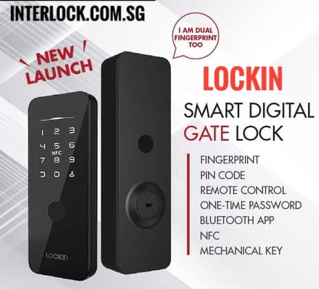 Lockin smart gate Lock Model V for Singapore coming soon with dual fingerprint.