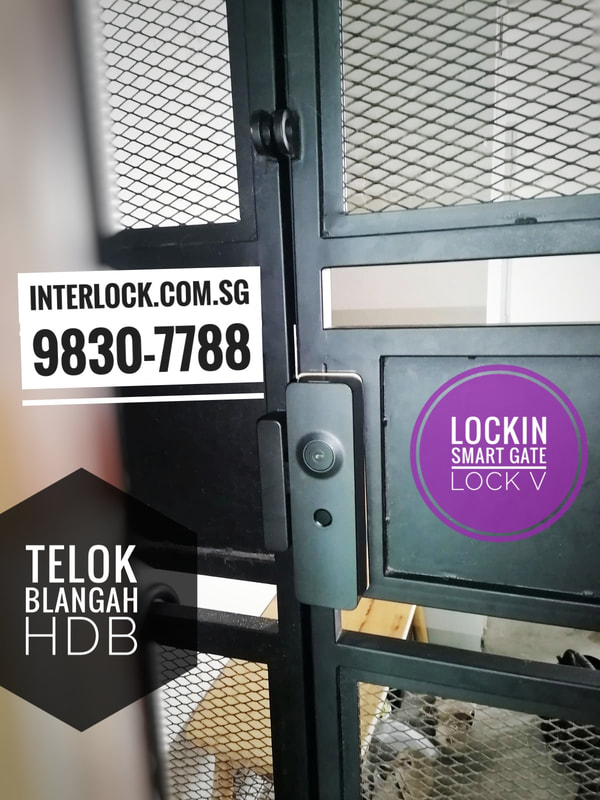 Lockin Metal Gate Smart Lock Model V on Telok Blangah HDB gate rear view Interlock Singapore.jpg