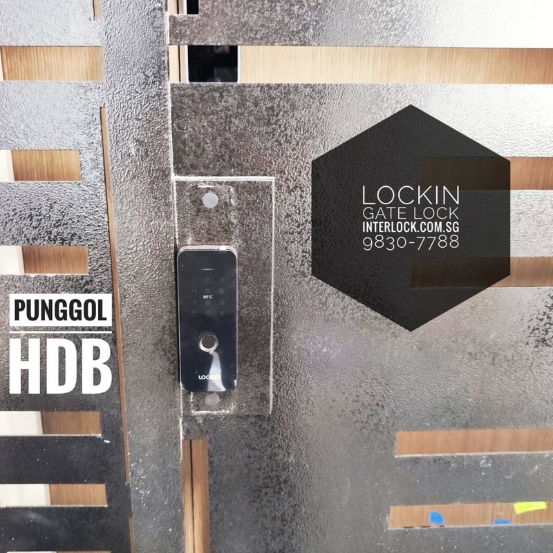 Lockin Model V Smart Gate at Punggol HDB front view - Singapore Interlock
