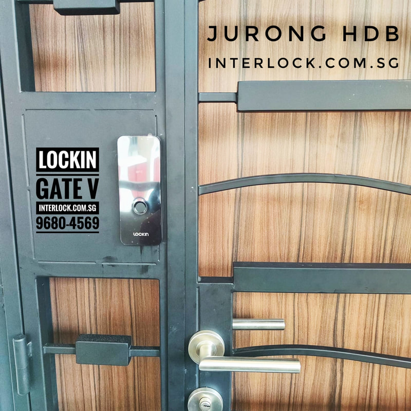 Lockin Model V Smart Gate Lock and V5 Max Bundle at Jurong HDB in Singapore Interlock