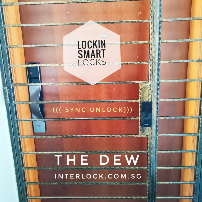 Lockin Smart Gate Lock Model V at The Dew condo in Singapore Interlock
