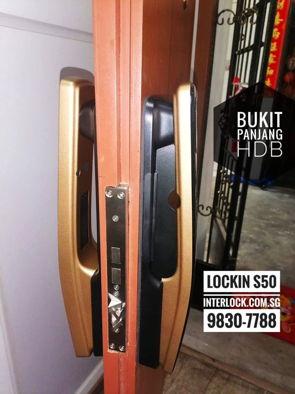 Lockin S50 Smart Lock at Bukit Panjang HDB side view
