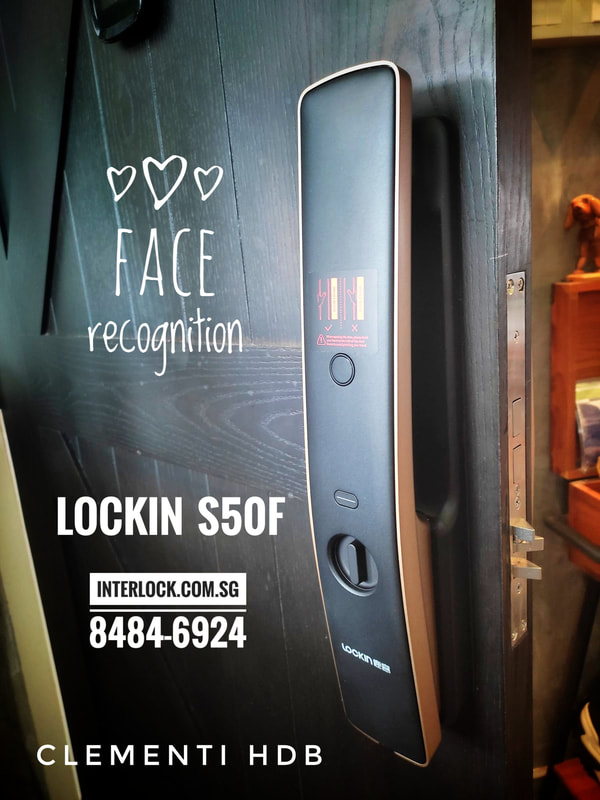 Lockin S50F Face Recognition Smart Lock at Clementi HDB Interlock Singapore rear view