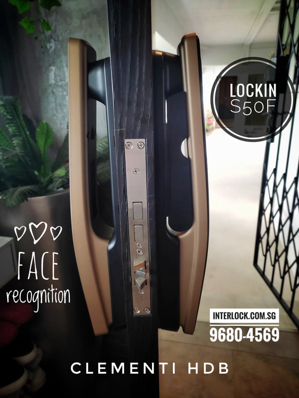 Lockin S50F Face Recognition Smart Lock at Clementi HDB Interlock Singapore side view