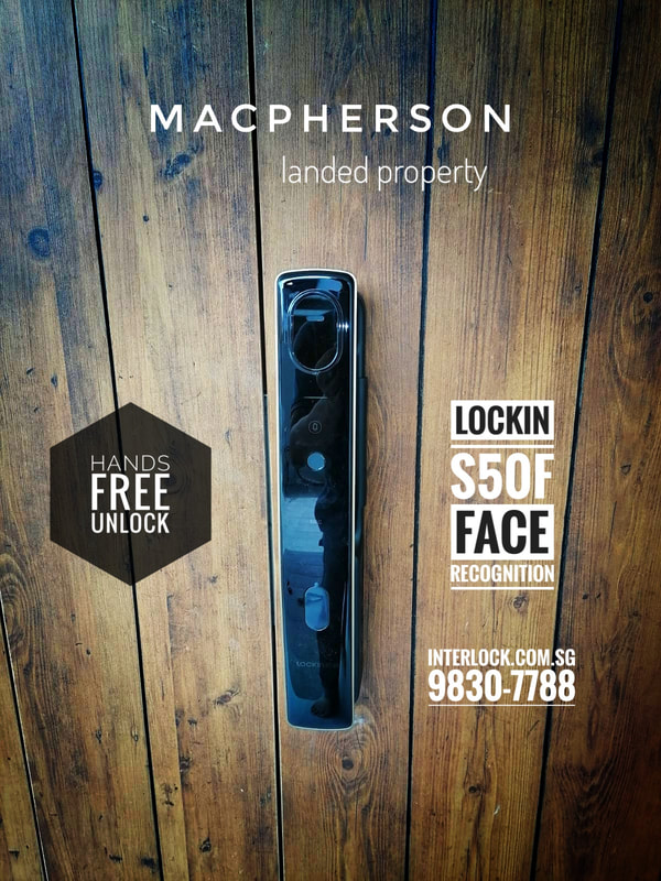 Lockin S50F Face Recognition Smart Lock at Macpherson house Interlock Singapore - front view