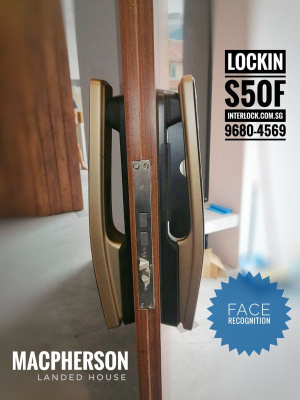 Lockin S50F Face Recognition Smart Lock at Macpherson house Interlock Singapore - side view