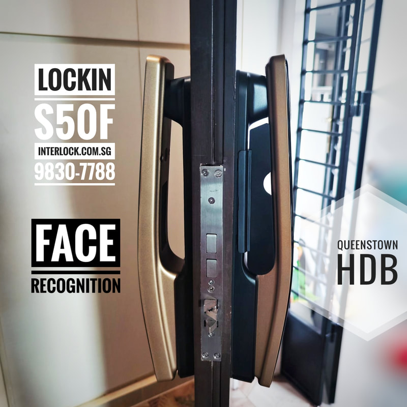 Lockin S50F Face Recognition Smart Lock at Queenstown HDB Interlock Singapore - Side View