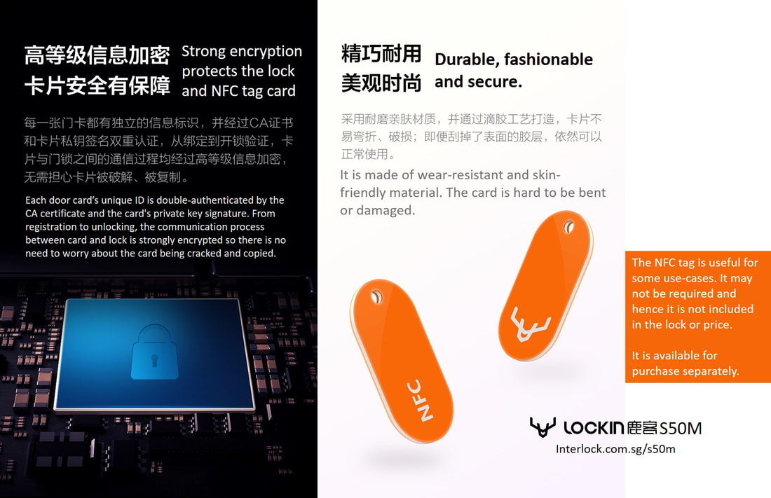 Lockin S50M Pro Finger Vein Smart Door Lock in Singapore. 鹿客全自动猫眼指静脉识别锁推拉款S50M NFC Tag