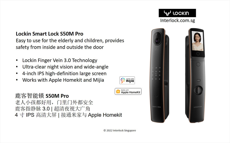 Lockin S50M Pro Vein Recognition Smart Door Lock with Camera and Intercom
