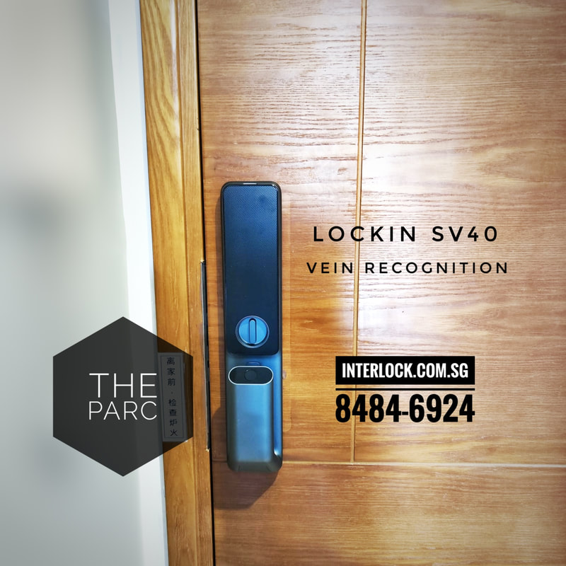 Lockin SV40 Finger Vein Recognition Smart Lock at The Parc condo in Singapore Interlock - rear view