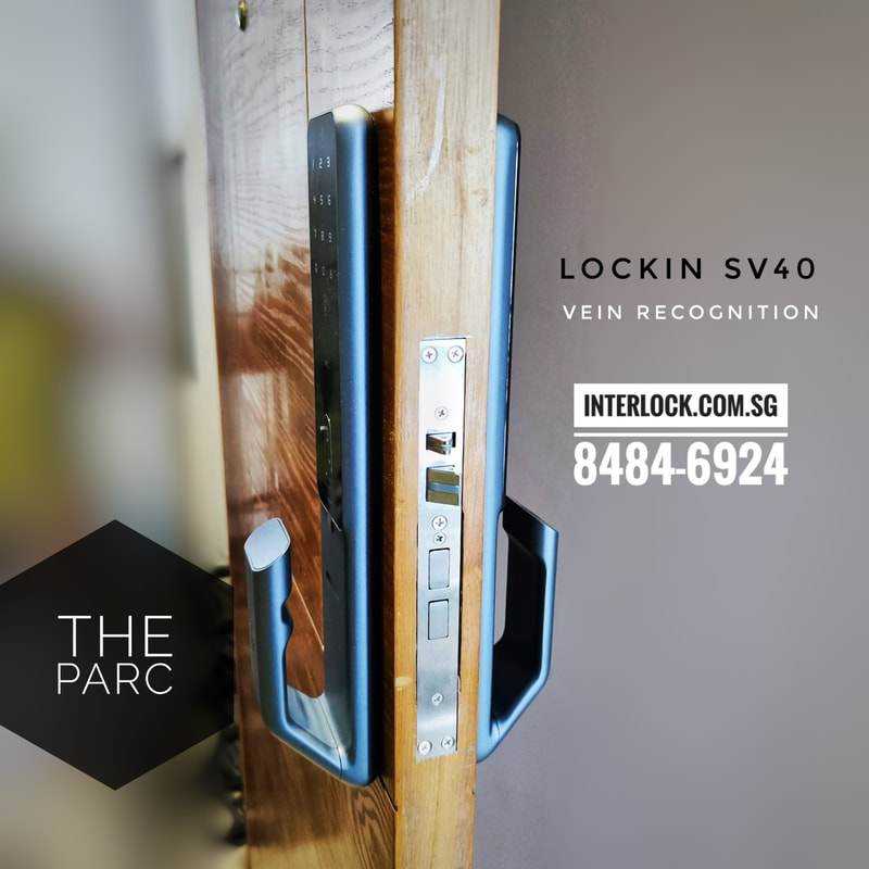 Lockin SV40 Finger Vein Recognition Smart Lock at The Parc condo in Singapore Interlock - side view