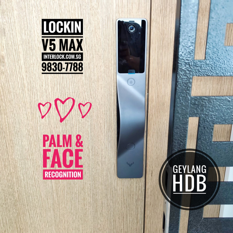 Lockin V5 Max Palm Vein Recognition at Geylang HDB front view from Interlock Singapore